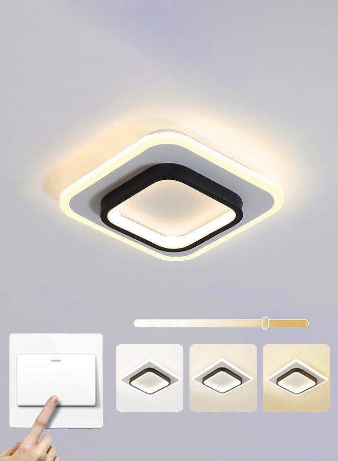 DUNISO Modern LED Ceiling Light, 24W Dimmable Square Flush Mount Hallway Light with Adjustable Lighting, Three Color Temperature,for Kitchen Hallway Corridor Balcony - Image 1
